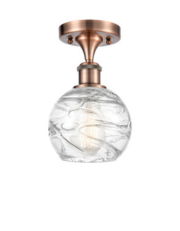 Athens Deco Swirl - 1 Light - 6 inch - Antique Copper - Semi-Flush Mount (3442|616-1F-AC-G1213-6CL)