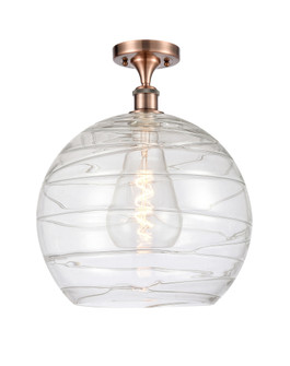 Athens Deco Swirl - 1 Light - 14 inch - Antique Copper - Semi-Flush Mount (3442|616-1F-AC-G1213-14CL)