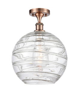 Athens Deco Swirl - 1 Light - 12 inch - Antique Copper - Semi-Flush Mount (3442|616-1F-AC-G1213-12CL)