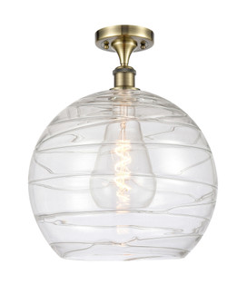 Athens Deco Swirl - 1 Light - 14 inch - Antique Brass - Semi-Flush Mount (3442|616-1F-AB-G1213-14CL)