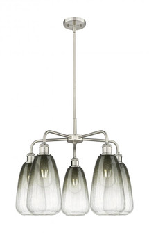 Brookhaven Almond - 5 Light - 25 inch - Satin Nickel - Stem hung - Chandelier (3442|516-5CR-SN-G480-6SL)
