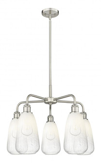 Brookhaven Almond - 5 Light - 25 inch - Satin Nickel - Stem hung - Chandelier (3442|516-5CR-SN-G480-6OP)