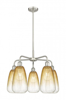 Brookhaven Almond - 5 Light - 25 inch - Satin Nickel - Stem hung - Chandelier (3442|516-5CR-SN-G480-6AM)
