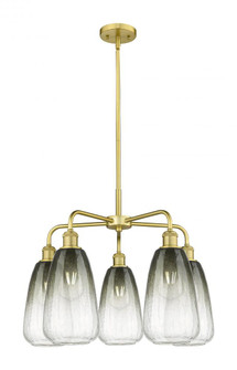 Brookhaven Almond - 5 Light - 25 inch - Satin Gold - Stem hung - Chandelier (3442|516-5CR-SG-G480-6SL)