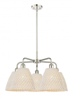 Bristol Natural - 5 Light - 28 inch - Polished Nickel - Stem hung - Chandelier (3442|516-5CR-PN-NBD-9-NAT)