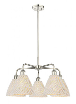 Bristol Natural - 5 Light - 26 inch - Polished Nickel - Stem hung - Chandelier (3442|516-5CR-PN-NBD-75-NAT)