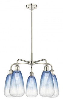Brookhaven Almond - 5 Light - 25 inch - Polished Nickel - Stem hung - Chandelier (3442|516-5CR-PN-G480-6SB)