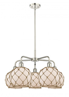 Farmhouse Rope - 5 Light - 27 inch - Polished Nickel - Stem hung - Chandelier (3442|516-5CR-PN-G121-8RB)
