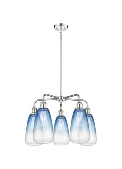 Brookhaven Almond - 5 Light - 25 inch - Polished Chrome - Stem hung - Chandelier (3442|516-5CR-PC-G480-6SB)