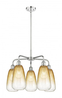 Brookhaven Almond - 5 Light - 25 inch - Polished Chrome - Stem hung - Chandelier (3442|516-5CR-PC-G480-6AM)
