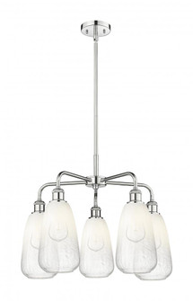 Brookhaven Almond - 5 Light - 25 inch - Polished Chrome - Stem hung - Chandelier (3442|516-5CR-PC-G480-6OP)