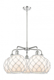 Farmhouse Rope - 5 Light - 29 inch - Polished Chrome - Stem hung - Chandelier (3442|516-5CR-PC-G121-10RW)