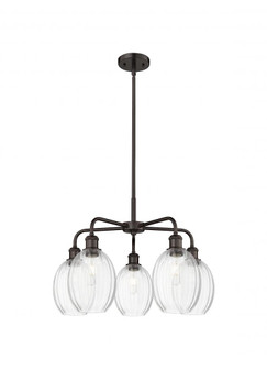 Preston Bulb - 5 Light - 25 inch - Oil Rubbed Bronze - Stem hung - Chandelier (3442|516-5CR-OB-G459-6CL)