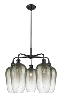 Brookhaven Flute - 5 Light - 26 inch - Matte Black - Stem hung - Chandelier (3442|516-5CR-BK-G484-7SL)