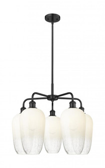 Brookhaven Flute - 5 Light - 26 inch - Matte Black - Stem hung - Chandelier (3442|516-5CR-BK-G484-7OP)