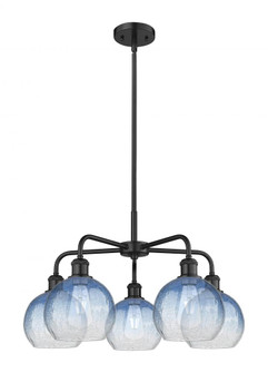 Brookhaven Globe - 5 Light - 26 inch - Matte Black - Stem hung - Chandelier (3442|516-5CR-BK-G483-8SB)