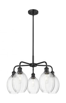 Preston Bulb - 5 Light - 25 inch - Matte Black - Stem hung - Chandelier (3442|516-5CR-BK-G459-6CL)