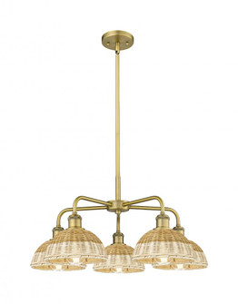 Bristol Natural II - 5 Light - 26 inch - Brushed Brass - Stem hung - Chandelier (3442|516-5CR-BB-NBD2-75-NAT)
