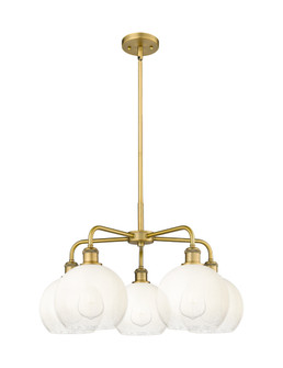 Brookhaven Globe - 5 Light - 26 inch - Brushed Brass - Stem hung - Chandelier (3442|516-5CR-BB-G483-8OP)