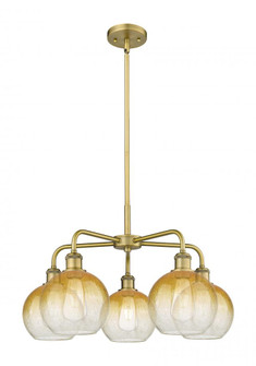 Brookhaven Globe - 5 Light - 26 inch - Brushed Brass - Stem hung - Chandelier (3442|516-5CR-BB-G483-8AM)