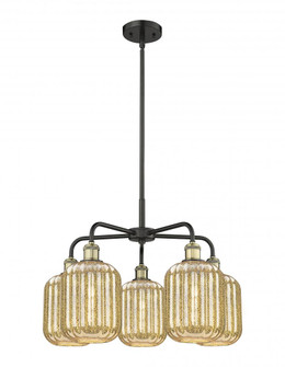 Preston Cylinder - 5 Light - 25 inch - Black Antique Brass - Stem hung - Chandelier (3442|516-5CR-BAB-G460-7ME)