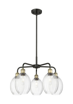 Preston Bulb - 5 Light - 25 inch - Black Antique Brass - Stem hung - Chandelier (3442|516-5CR-BAB-G459-6CL)