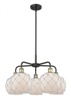 Farmhouse Rope - 5 Light - 27 inch - Black Antique Brass - Stem hung - Chandelier (3442|516-5CR-BAB-G121-8RW)