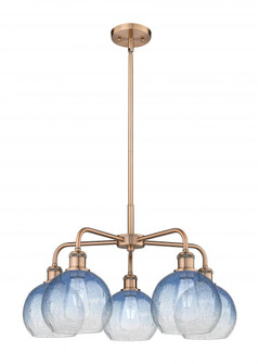 Brookhaven Globe - 5 Light - 26 inch - Antique Copper - Stem hung - Chandelier (3442|516-5CR-AC-G483-8SB)