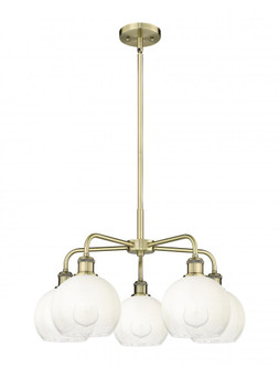 Brookhaven Globe - 5 Light - 26 inch - Antique Brass - Stem hung - Chandelier (3442|516-5CR-AB-G483-8OP)