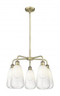 Brookhaven Almond - 5 Light - 25 inch - Antique Brass - Stem hung - Chandelier (3442|516-5CR-AB-G480-6OP)