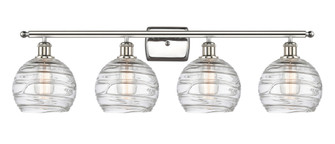 Athens Deco Swirl - 4 Light - 38 inch - Polished Nickel - Bath Vanity Light (3442|516-4W-PN-G1213-8CL)