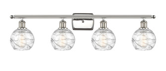 Athens Deco Swirl - 4 Light - 36 inch - Polished Nickel - Bath Vanity Light (3442|516-4W-PN-G1213-6CL)