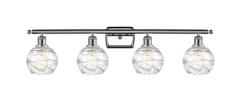 Athens Deco Swirl - 4 Light - 36 inch - Polished Chrome - Bath Vanity Light (3442|516-4W-PC-G1213-6CL)