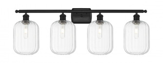 Preston Cylinder - 4 Light - 37 inch - Matte Black - Bath Vanity Light (3442|516-4W-BK-G460-7CL)