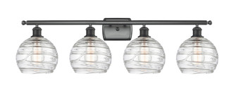 Athens Deco Swirl - 4 Light - 38 inch - Matte Black - Bath Vanity Light (3442|516-4W-BK-G1213-8CL)