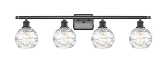 Athens Deco Swirl - 4 Light - 36 inch - Matte Black - Bath Vanity Light (3442|516-4W-BK-G1213-6CL)