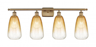 Brookhaven Almond - 4 Light - 36 inch - Brushed Brass - Bath Vanity Light (3442|516-4W-BB-G480-6AM)