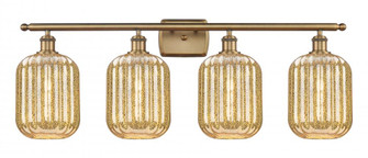 Preston Cylinder - 4 Light - 37 inch - Brushed Brass - Bath Vanity Light (3442|516-4W-BB-G460-7ME)