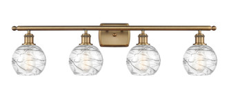 Athens Deco Swirl - 4 Light - 36 inch - Brushed Brass - Bath Vanity Light (3442|516-4W-BB-G1213-6CL)