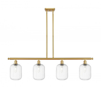 Preston Cylinder - 4 Light - 48 inch - Satin Gold - Stem Hung - Island Light (3442|516-4I-SG-G460-7CL)