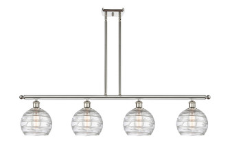 Athens Deco Swirl - 4 Light - 48 inch - Polished Nickel - Stem Hung - Island Light (3442|516-4I-PN-G1213-8CL)