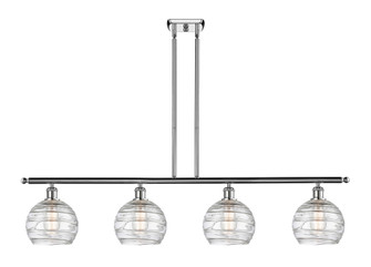 Athens Deco Swirl - 4 Light - 48 inch - Polished Chrome - Stem Hung - Island Light (3442|516-4I-PC-G1213-8CL)