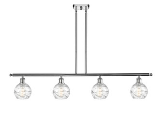 Athens Deco Swirl - 4 Light - 48 inch - Polished Chrome - Stem Hung - Island Light (3442|516-4I-PC-G1213-6CL)