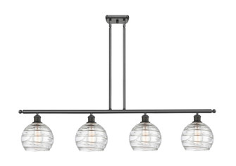 Athens Deco Swirl - 4 Light - 48 inch - Oil Rubbed Bronze - Stem Hung - Island Light (3442|516-4I-OB-G1213-8CL)