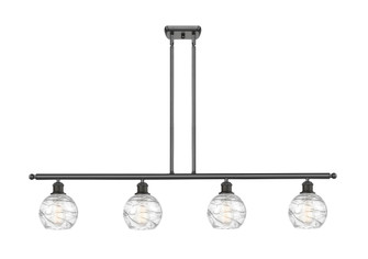 Athens Deco Swirl - 4 Light - 48 inch - Oil Rubbed Bronze - Stem Hung - Island Light (3442|516-4I-OB-G1213-6CL)