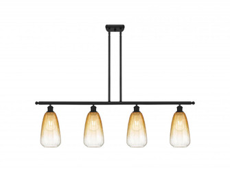 Brookhaven Almond - 4 Light - 48 inch - Matte Black - Stem Hung - Island Light (3442|516-4I-BK-G480-6AM)