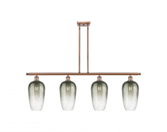Brookhaven Flute - 4 Light - 48 inch - Antique Copper - Stem Hung - Island Light (3442|516-4I-AC-G484-7SL)