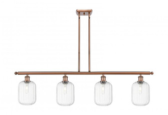 Preston Cylinder - 4 Light - 48 inch - Antique Copper - Stem Hung - Island Light (3442|516-4I-AC-G460-7CL)