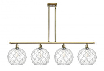 Farmhouse Rope - 4 Light - 48 inch - Antique Brass - Stem Hung - Island Light (3442|516-4I-AB-G122-10RW)