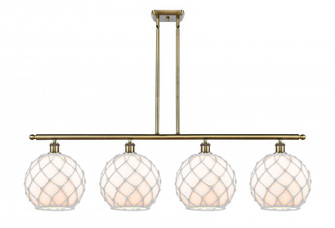 Farmhouse Rope - 4 Light - 48 inch - Antique Brass - Stem Hung - Island Light (3442|516-4I-AB-G121-10RW)